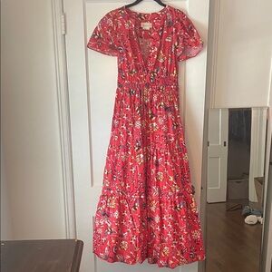 Anthropologie Red Somerset Maxi Dress size Small